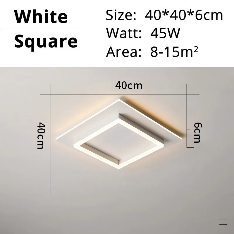 40cm square white Современный светодиодный светильник-Люстра для гостиной, спальни, черно-белая лампа с пультом дистанционного управления, для спальни, новое освещение, блеск, Lampadari - Цвет абажура: 40cm square white