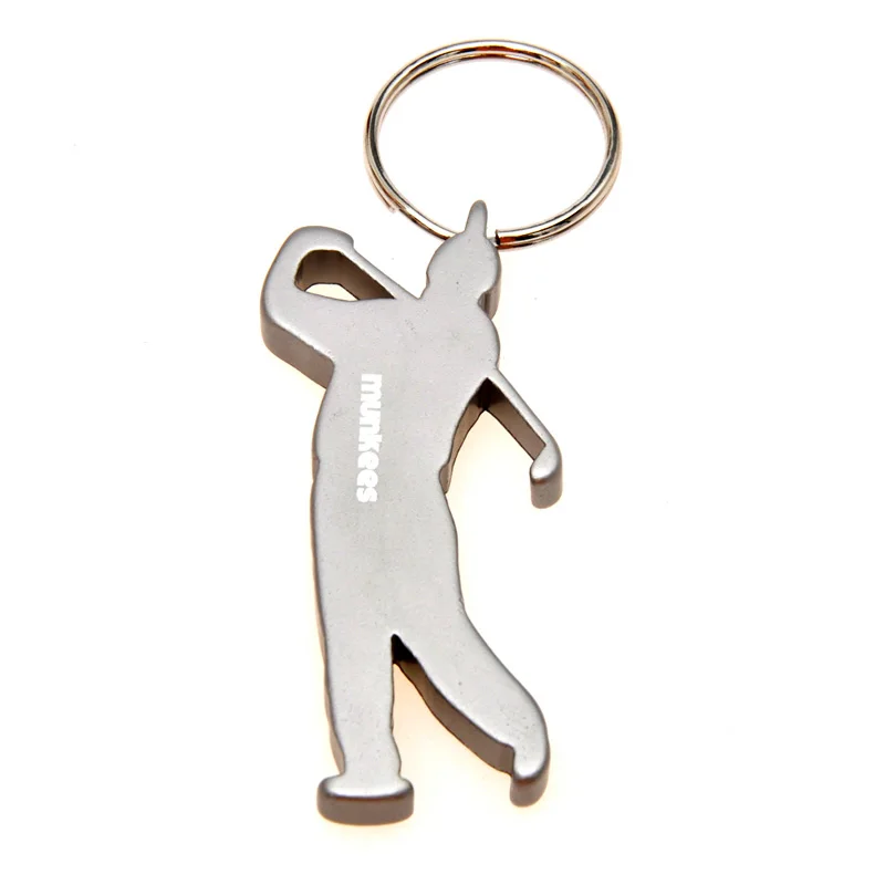 

AceCamp Portable Golfer Shaped Bottle Opener Keychain Aluminum Alloy Colorful Key Ring Beer Bottle Opener Gift