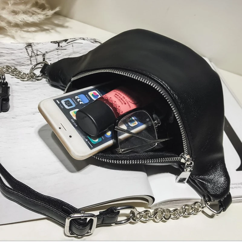 Женская летняя Новинка 2018 модная поясная сумка на пояс нагрудная цепочке