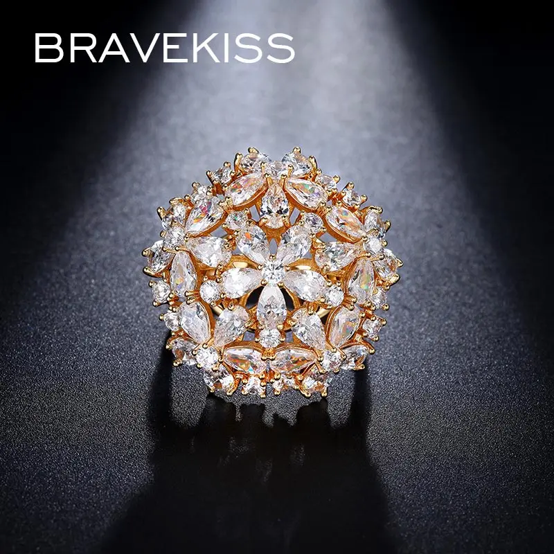 BRAVEKISS 2019 Новинка кластер грушевидной огранки с имитацией фианита роскошные