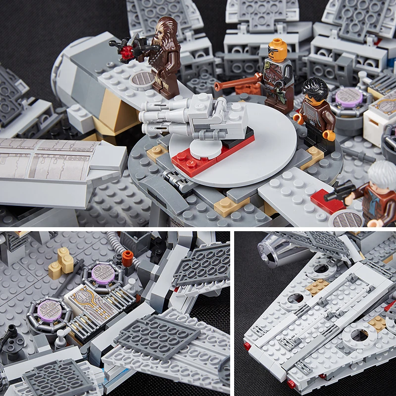 Звездные войны Millennium The Force Awakens BB 8 Rey Finn Han Solo 1381 шт набор кирпичей 75105