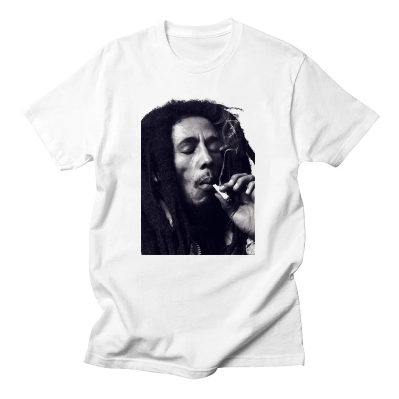 Футболка Bob Marley для мужчин/женщин летняя белая футболка Homme Rock Hip Hop регги