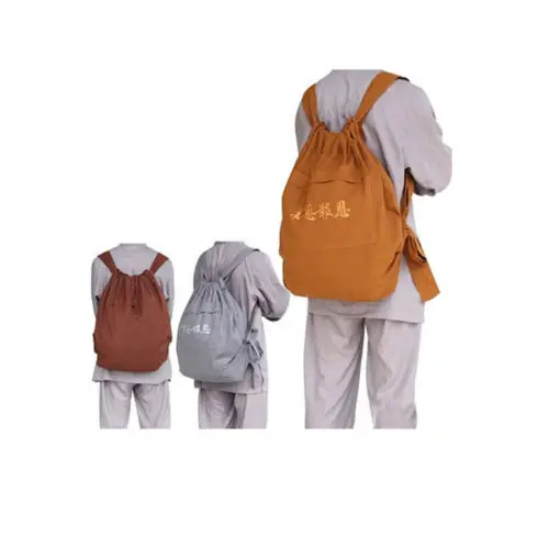 

Buddhist Cotton Canvas Backpack Bag Buddhist Monk Incense Bag Wushu Bag