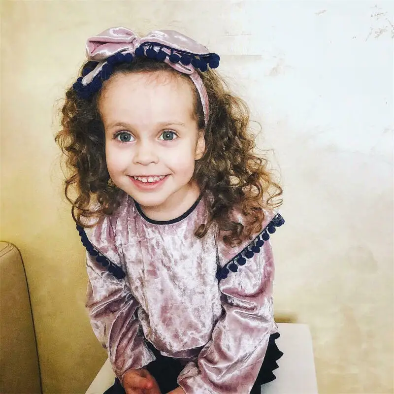 Комплекты одежды для маленьких девочек от 1 до 6 лет повседневные Бархатные топы с