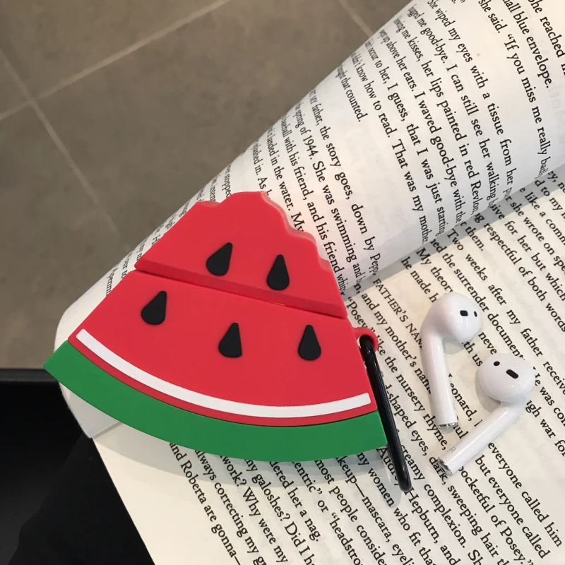 Интересный милый фруктовый ломтик арбуз чехол для наушников для Apple Airpods 1 2 силиконовый защитный чехол для наушников Аксессуары