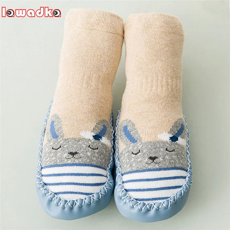 

Lawadka Newborn Baby Socks For Girls Boys Cartoon Newborn Shoes with Rubber Soles Casual Infant Anti-slip Indoor Sock Winter New