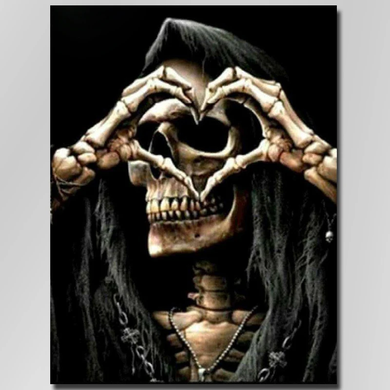 Алмазная 5d картина с черепом стразы мозаика алмазная вышивка сердце украшение