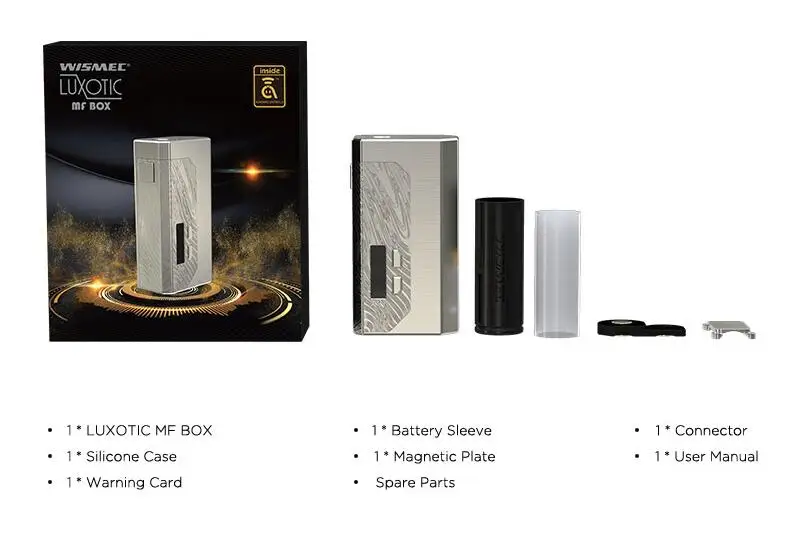 Оригинальный Wismec lusotic MF коробка мод Vape 100 Вт поддержка гильотина V2 RDA электронная