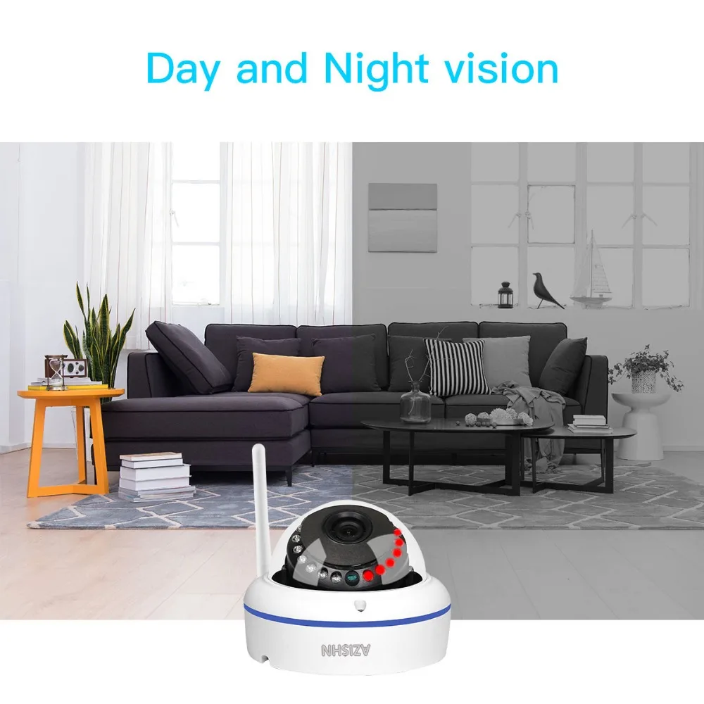 AZISHN Vandalproof аудио широкоугольный 1080P 960P 720P WiFi ip-камера с микрофоном для наружного