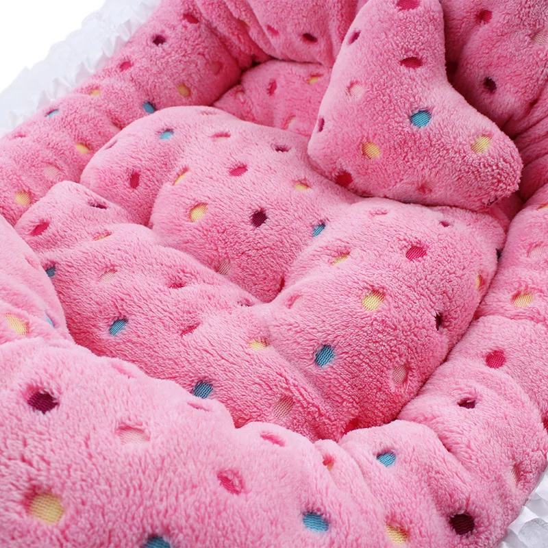 Детская мягкая кровать среднего размера для собак хлопковая со звездами