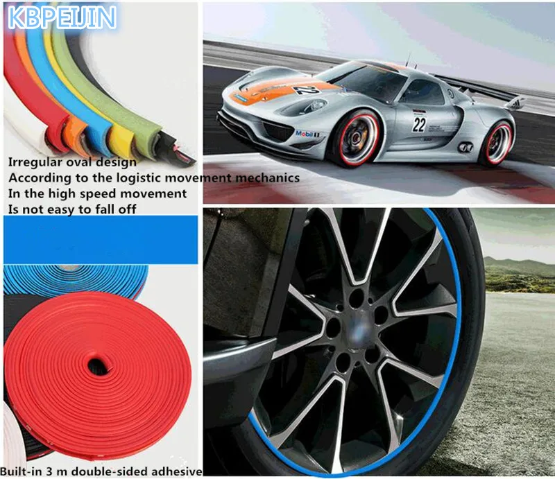 Автомобильный Стайлинг 8 м наклейка на ступицу колеса автомобиля Декоративная