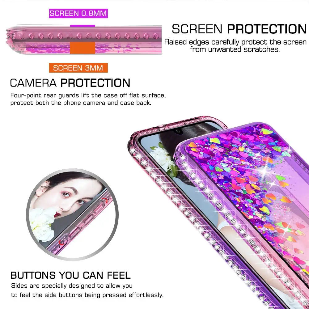 Case For Huawei Honor 10 Lite 7C 7A Y5 Y6 2018 Diamond Glitter Gradient Quicksand for Mate 20 Pro P Smart 2019 | Мобильные телефоны