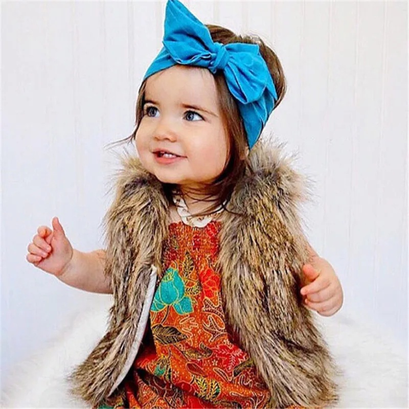 DIY милый детский большой бант однотонный головной убор для детей аксессуары