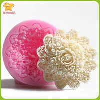 fashion 3d rose handmade soap silicone mold sugar cake chocolate candles mould brooch flowers