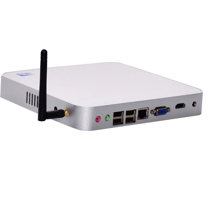 Безвентиляторный микро ПК Intel Celeron 1007U1037U двухъядерный 1,5 ГГц Barebone мини настольный ПК Встроенный с Windows 7/xp 2 Гб ram 32 Гб SSD