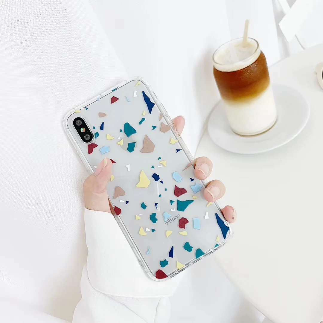 Модный Цветной чехол в горошек с геометрическим рисунком для iphone Xs MAX XR X 6 6s 7 8 plus