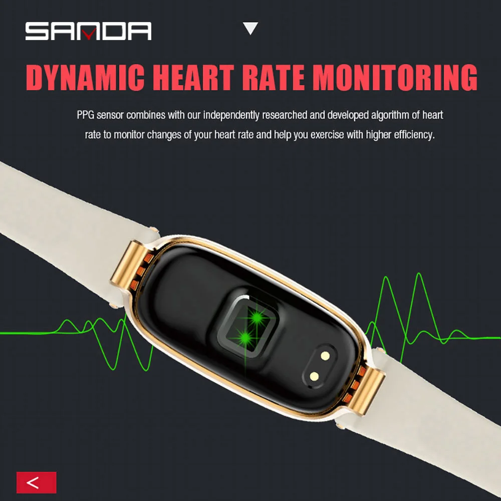 SANDA женские умные часы для IOS Android спортивные с Bluetooth монитором сердечного ритма