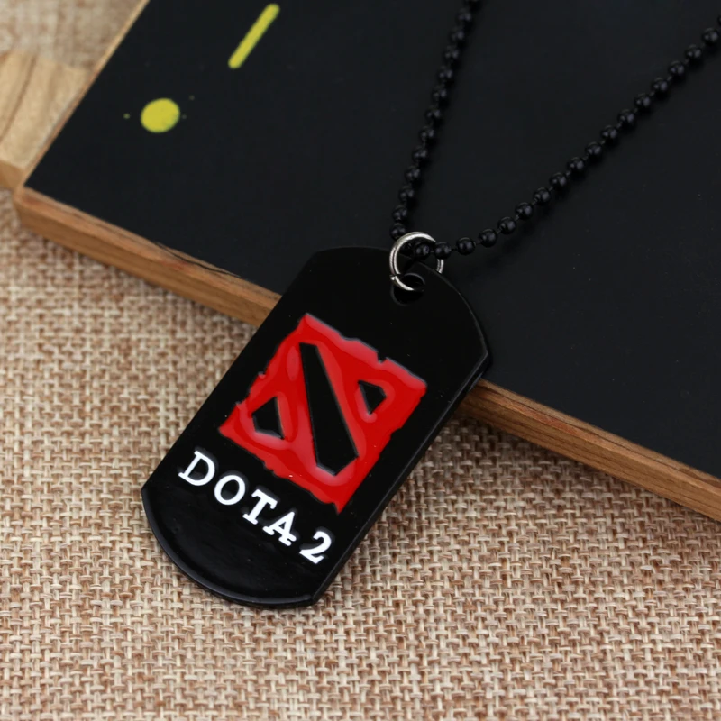 Оптовая продажа черная веревочная цепочка ожерелье DOTA 2 подвески с логотипом Dota2 массивное ювелирное для
