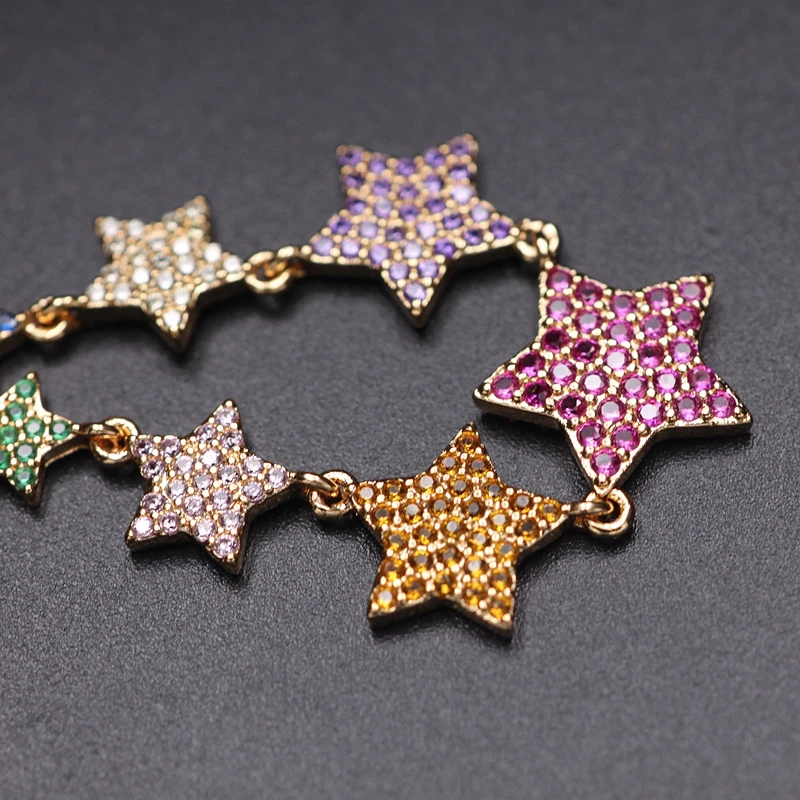 Ожерелье чокер женское позолоченное с фианитами и звездами|Ожерелья подвеской| |