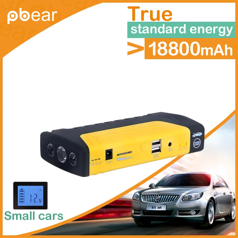 18800 мАч Автомобиль Скачок Стартер Бустер Power Bank 2 USB Зарядное Устройство 12 В