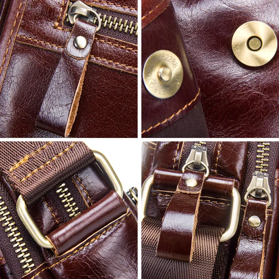 CONTACT'S/Новая модная мужская сумка мессенджер из воловьей кожи Маленькая через