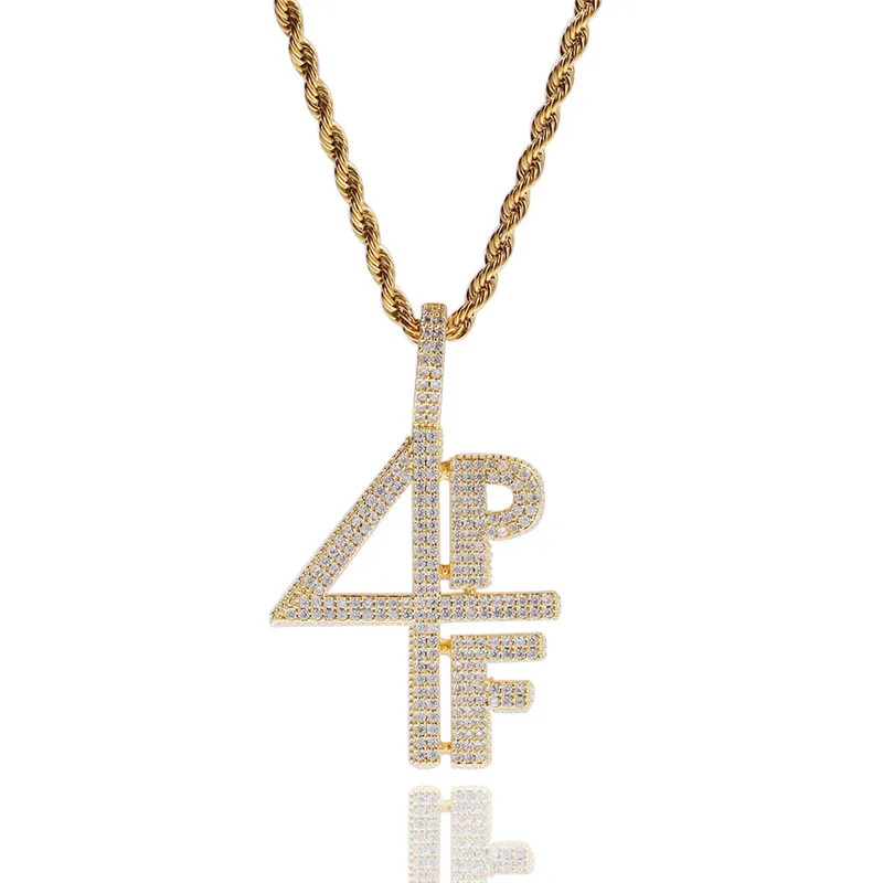 Iced Out Letters Pendant Necklace New Arrival AAA Zircon 2 Colors Men's Charms 4PF Fashion Hip Hop Jewelry | Украшения и
