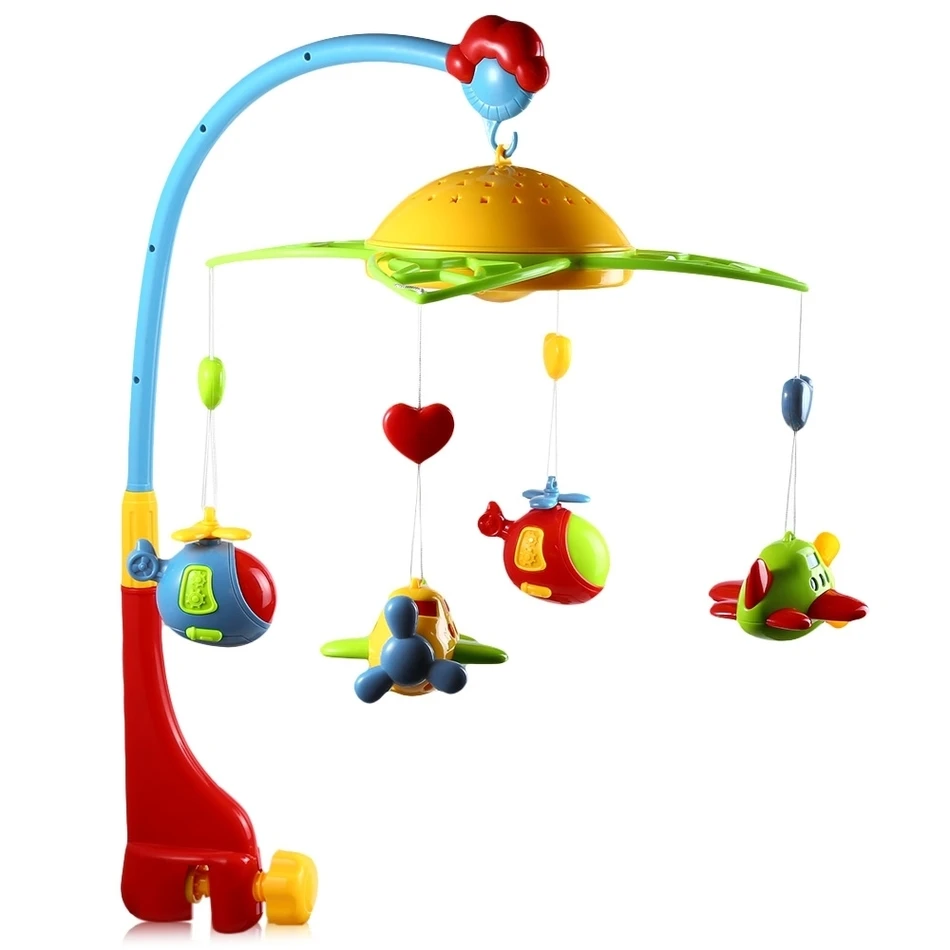 Горячая Распродажа вращающиеся на 360 градусов детские погремушки Музыкальный