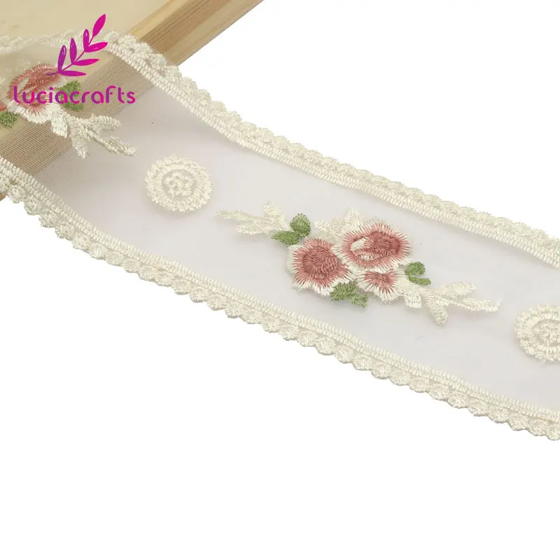 Style 10 9.5cm Lucia crafts 1 ярд/лот мульти размер цветок вышитая Сетка кружево отделка ленты DIY Швейные тканевые аксессуары к одежде R0104 - Цвет: Style 10 9.5cm