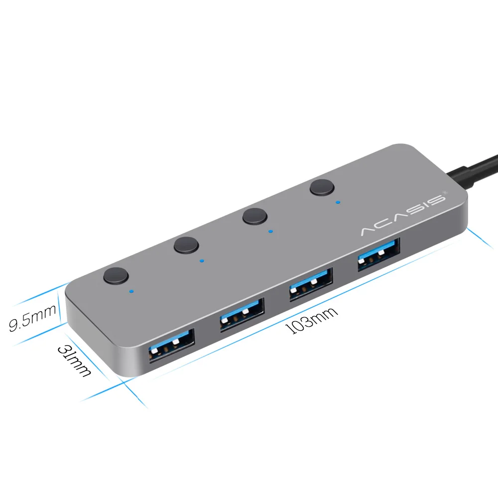 Acasis usb хаб 3 0 Высокоскоростной Алюминиевый 4 портовый концентратор USB