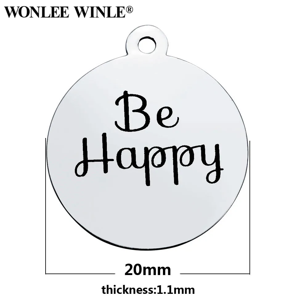 Wonlee Winle 316l нержавеющая сталь мир Будьте счастливы вдохновляющие буквы круглые