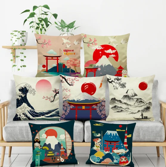 Японская наволочка для тела ukiyo e льняная кровати подушки путешествий дивана