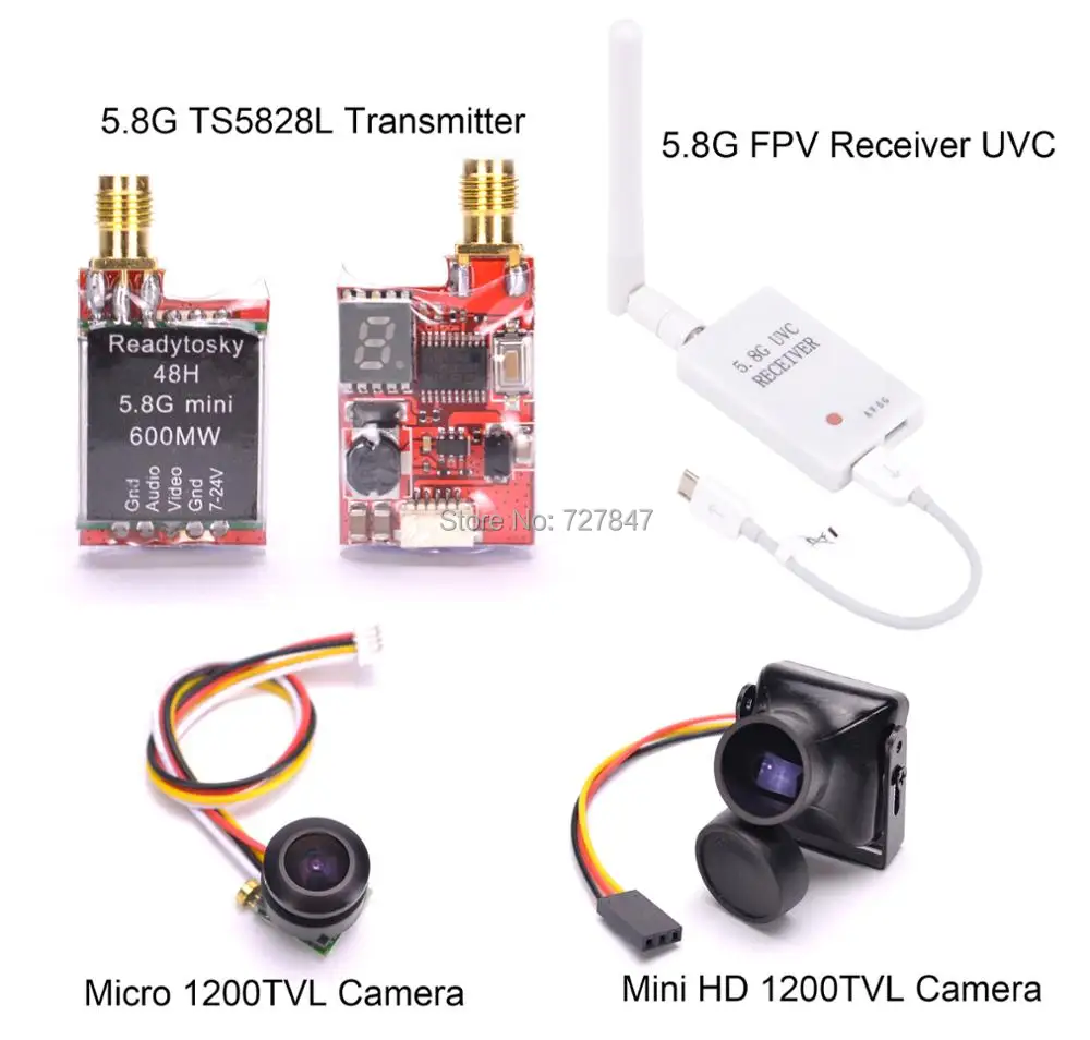 Новая камера 1200TVL + TS5828L / TS5828S 5 8G передатчик приемник UVC для FPV гоночного