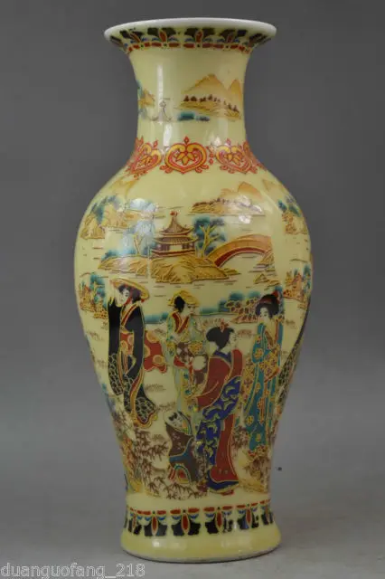

Exquisite Chinese Handwork Old Porcelain Painting with Dowager Landscape Vase