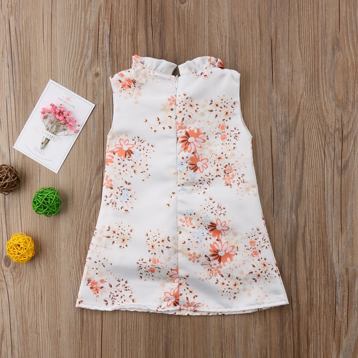 2018 Simple style Toddler Kids Baby Girls Princess Sleeveless Yellow Floral Dress Party Clothes Summer 0-6T | Детская одежда и