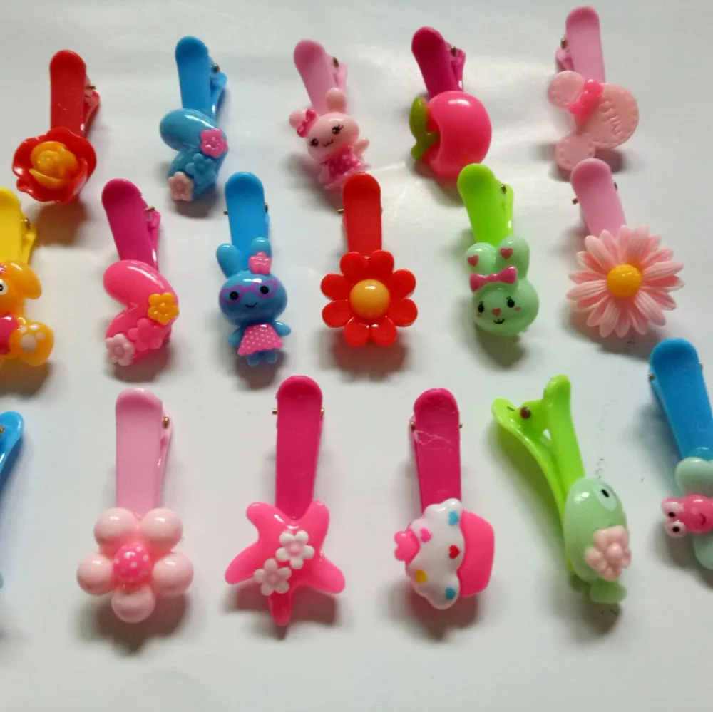 10PCS headwear Girls Hair Accessories Animal Clip Hairpin Rabbit Flower Barrettes hairpins Princess Resin |