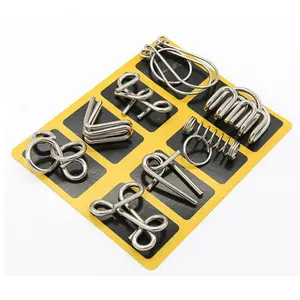 Металлические китайские кольца-пазлы, 8 шт.компл., девять сцепляющихся колец