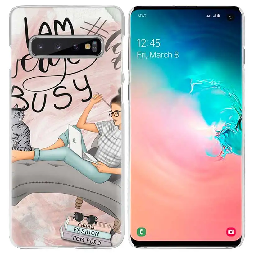 Vogue Девушка поход по магазинам чехол для samsung Galaxy S10 5G S10e S9 S8 M30 M20 M10 J4 J6 плюс J8 Note 8 9 прозрачный жесткий чехол из ПК для телефона