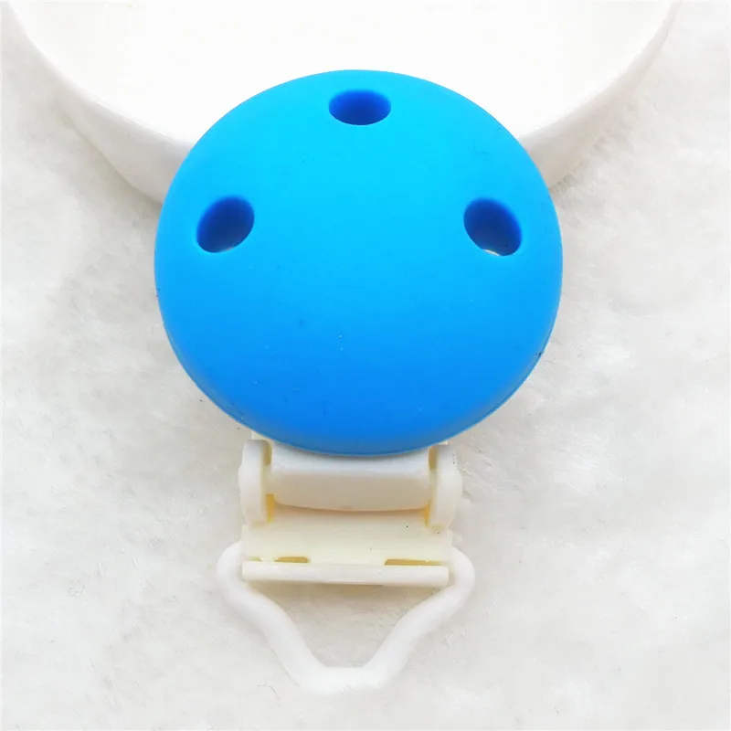 Sky Blue Chengkai 50 шт. пластиковая Силиконовая Круглая Прорезыватель зажимы DIY детское кольцо для соски пустышки зубные кольца для детей ювелирные изделия сенсорные игрушки зажимы - Цвет: Sky Blue