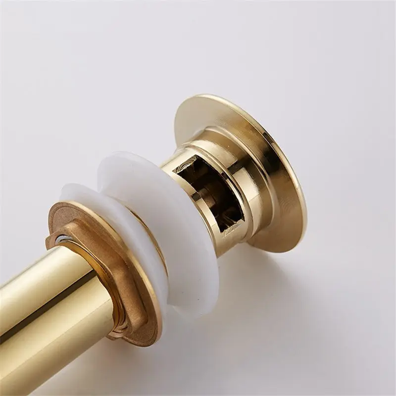 Выдвижная сливная раковина для ванной комнаты из твердой латуни с золотой