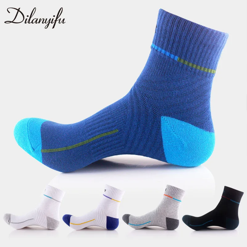 Dilanyifu 10 шт. = 5 пар/лот Модные дышащие хлопковые повседневные мужские носки высокое