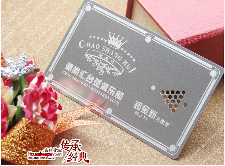 Металлический цвет металлические визитные карточки 100 шт. в партии люкс Vip карты