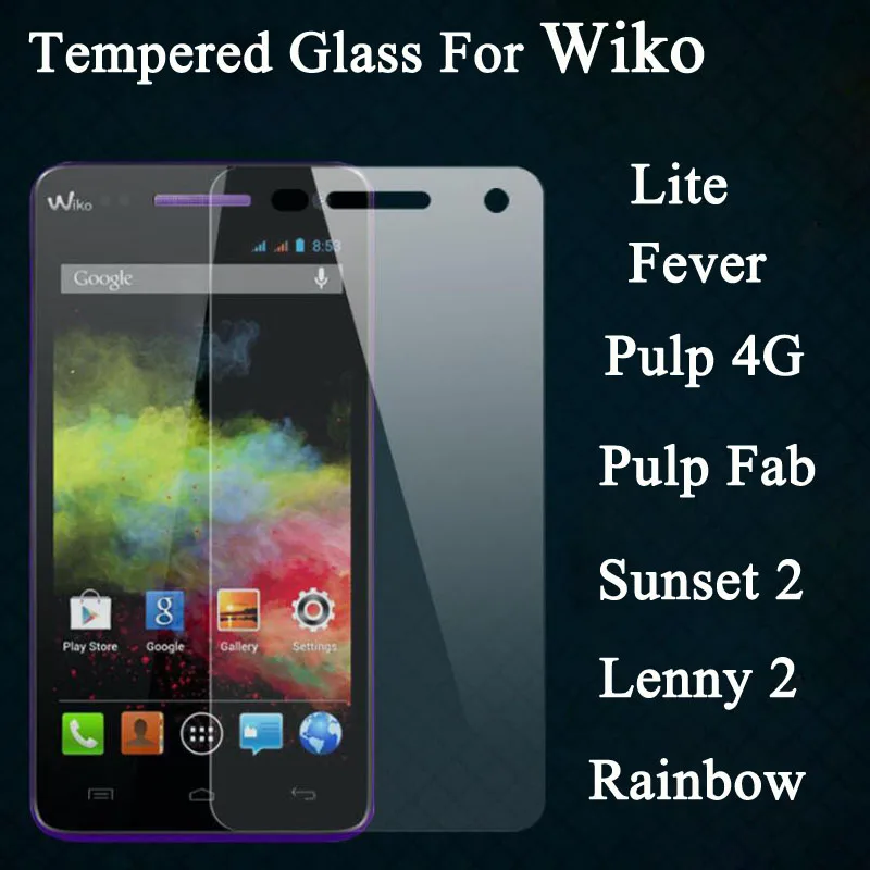 2.5D 9H защита для экрана из закаленного стекла Wiko Pulp Fab 4G Fever Rainbow Lite UP Sunset 2 Selfy Lenny 3