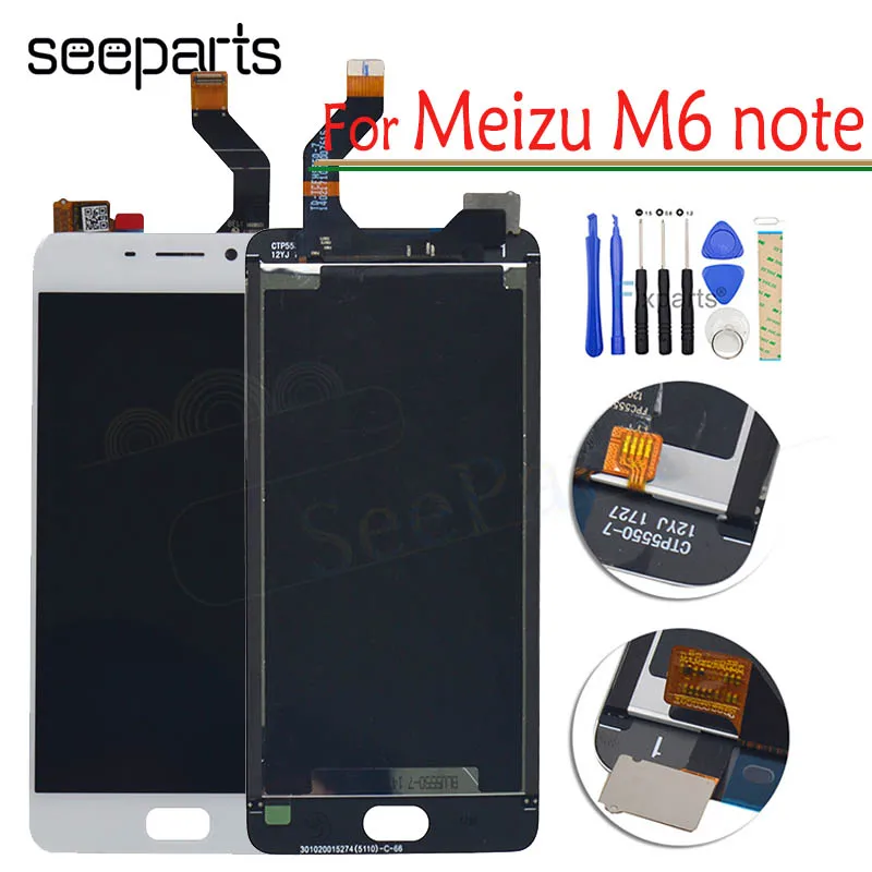 ЖК дисплей Meizu M6 Note с рамкой сенсорная панель дигитайзер в сборе запасные части
