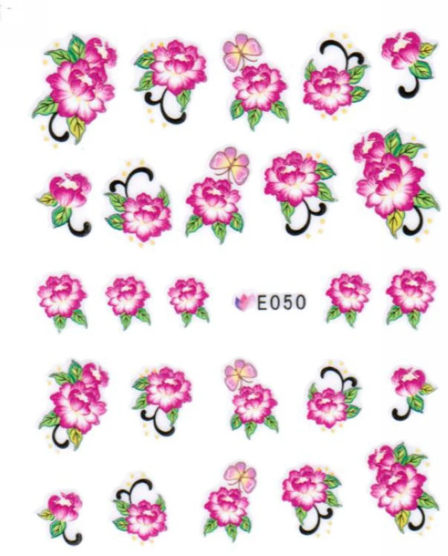 Самоклеющиеся 3D татуировки для ногтей фрукты клубника страмония лилия Подсолнух