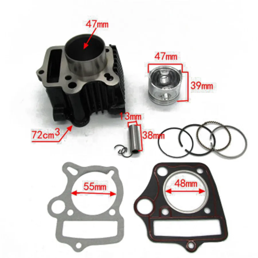 

Motorcycle Cylinder Piston Gaskets Kit For ATC70 CT70 C70 TRX70 CRF70 etc.