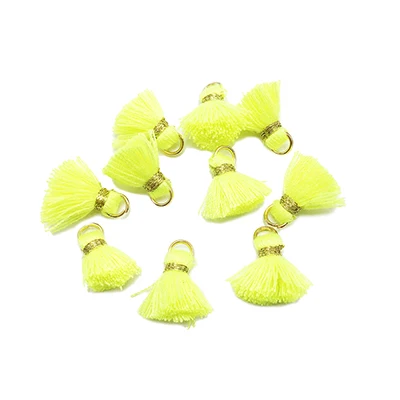 L12528 CHENGRUI L125, 1,5 см, с бахромой, обувь из хлопка, мини-кисточка, ручная работа, застежки для сережек, бахрома, ткань, бахрома, хлопок, одежда, декоративный, 10 шт./пакет - Цвет: L12528