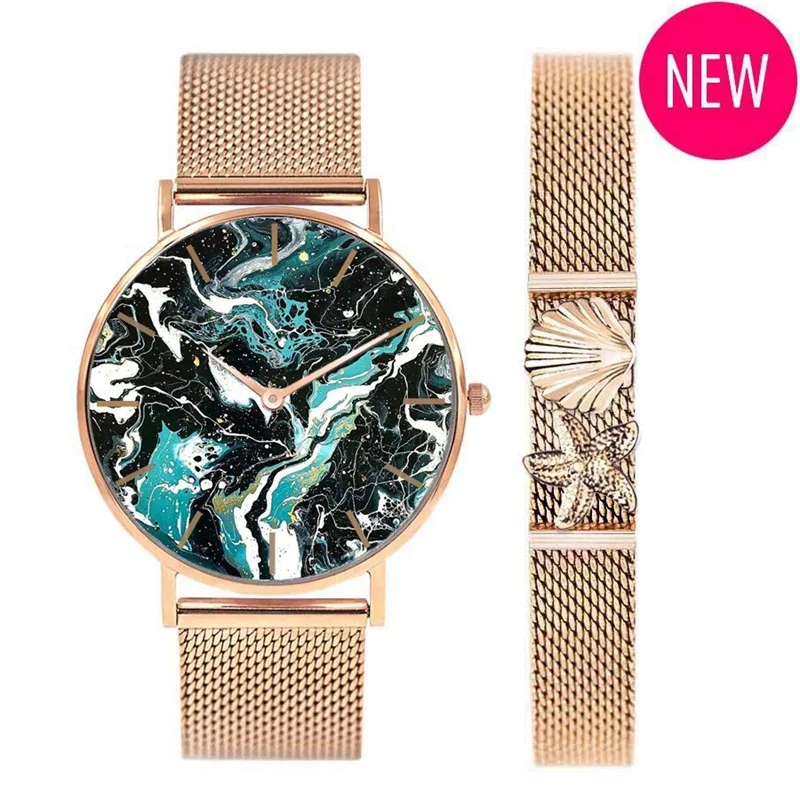 REOULIONS новые модные ретро часы с коралловым корпусом из нержавеющей стали