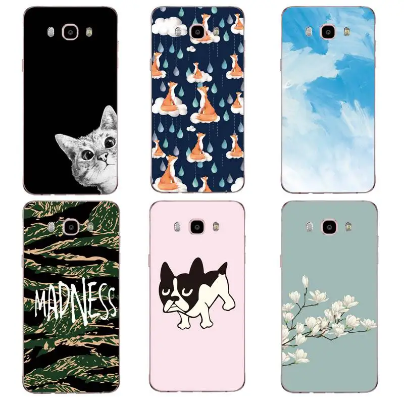 Sky Soft Clear TPU Phone Case For Samsung J3 J5 J7 S6 S7 S8 note8 A3 A5 C7 J2prime Cat Dog Printed Shell Cover Free Shipping | Мобильные