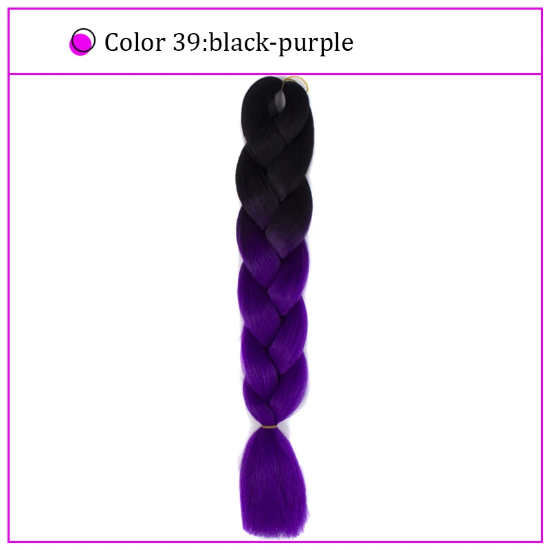 Yiyaobess Synthetic Ombre Braiding Hair Crochet Jumbo Braids Hair Extension 100g 24inch Black African Braids Pigtail Hair - Цвет: #4