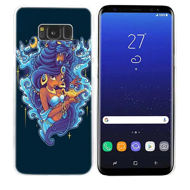 Чехол для samsung Galaxy S8 S9 Plus S4 S5 Mini S6 S7 Edge прозрачный жесткий пластик PC Coque Обложка Татуированная принцесса Алиса Ариэль Жасмин - Цвет: 03
